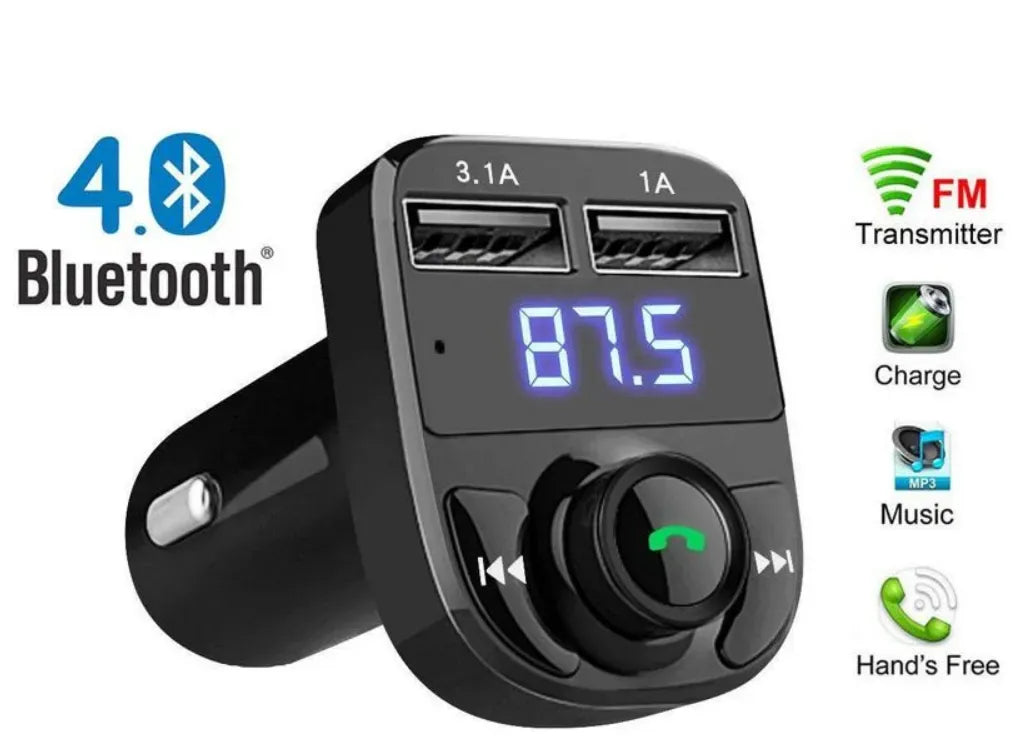 REPRODUCTOR MP3 BLUETOOTH PARA CARRO + GRATIS SOPORTE MAGNETICO DE CELULAR