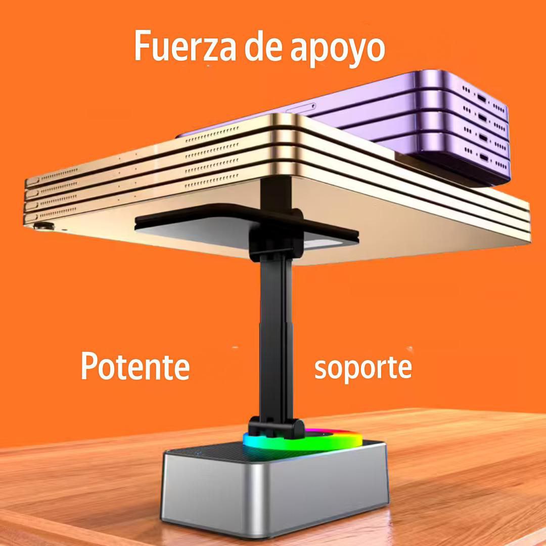 SOPORTE PARA TELEFONO CON AUDIO Y BLUETOOTH 3 en 1