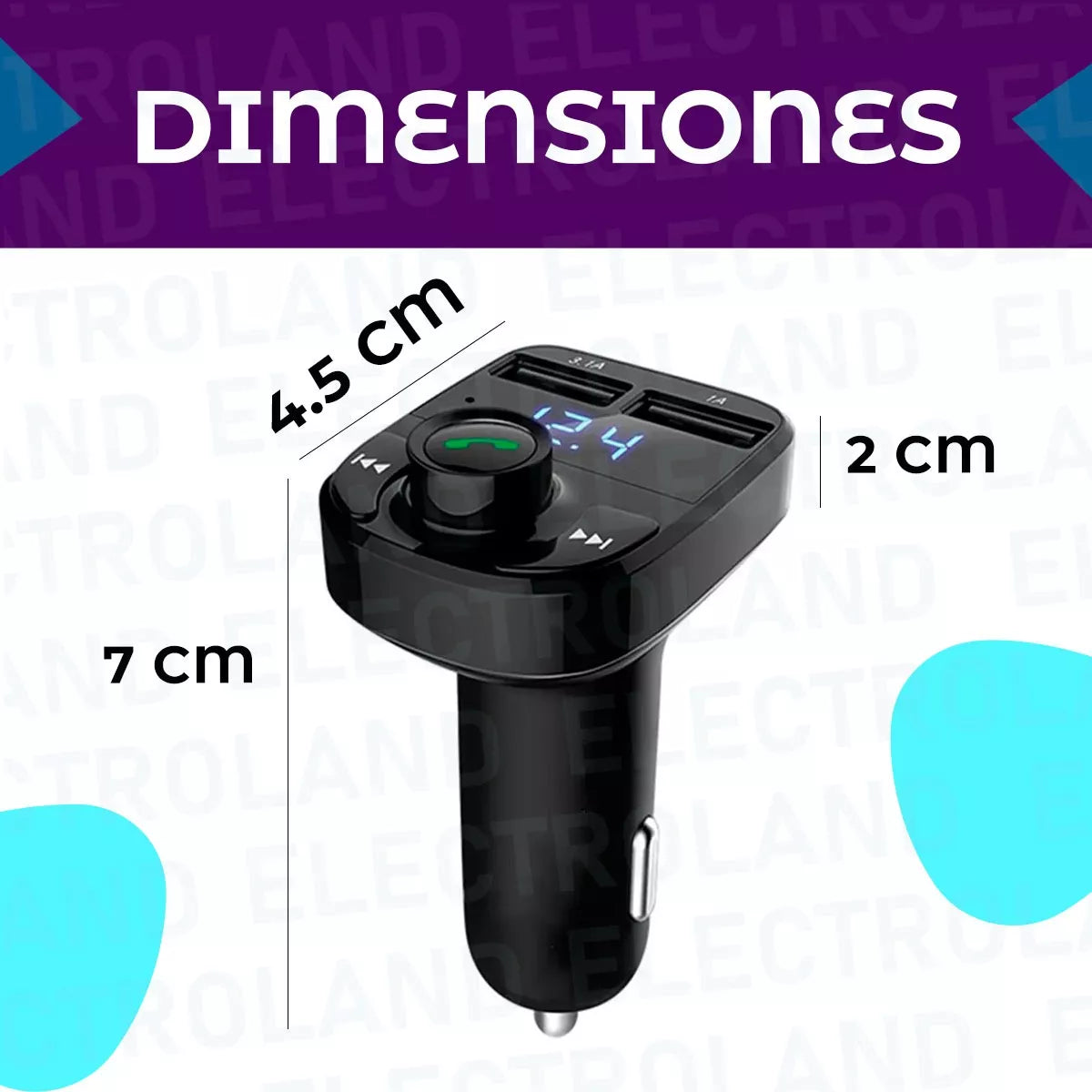 REPRODUCTOR MP3 BLUETOOTH PARA CARRO + GRATIS SOPORTE MAGNETICO DE CELULAR