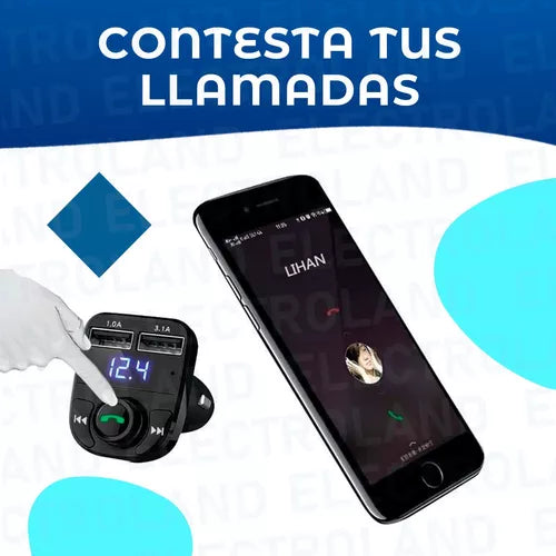 REPRODUCTOR MP3 BLUETOOTH PARA CARRO + GRATIS SOPORTE MAGNETICO DE CELULAR