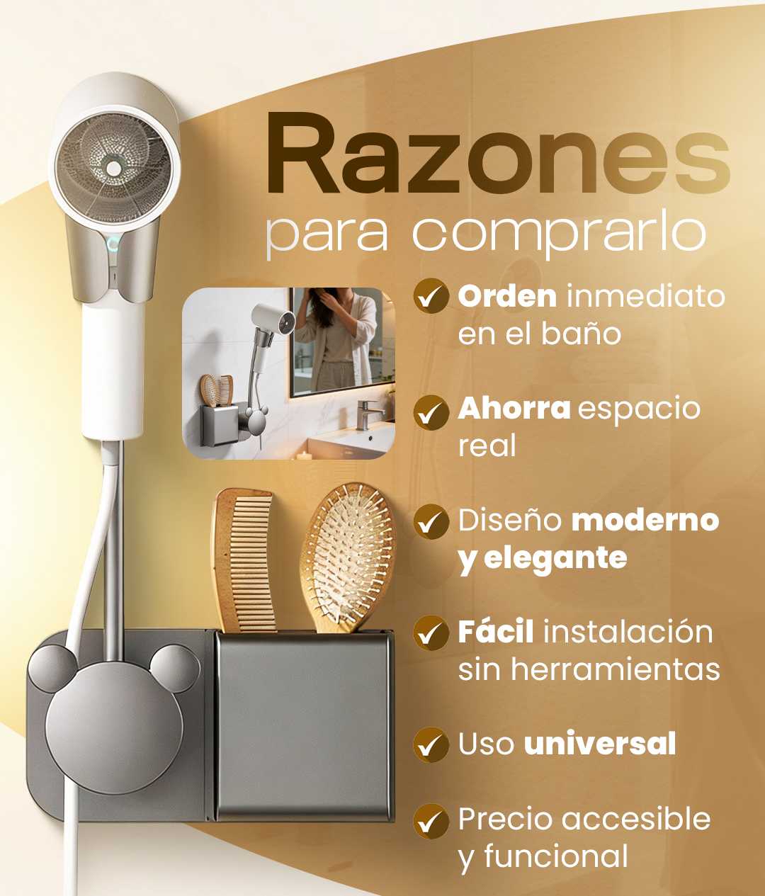 Soporte para secador de pelo