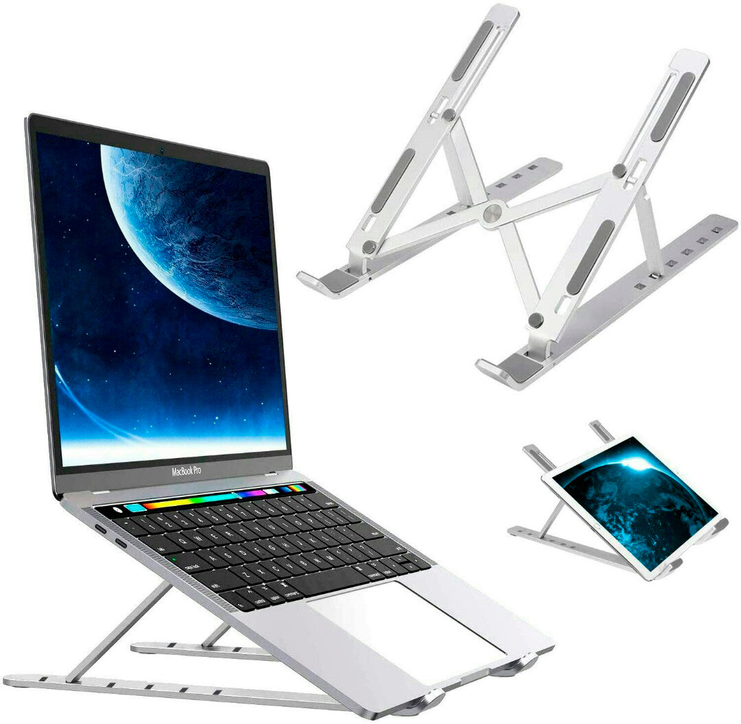 SOPORTE O BASE DE METAL PARA LAPTOP + GRATIS SOPORTE DE ESCRITORIO PARA CELULAR