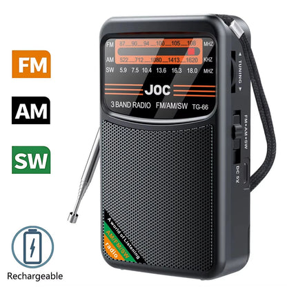 RADIO DE BOLSILLO CON BATERÍA RECARGABLE