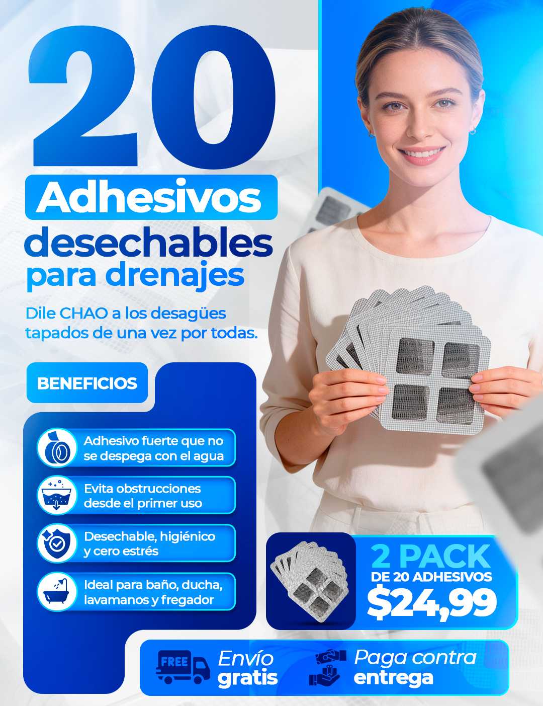 Adhesivos desechables para drenaje (20 Unidades)
