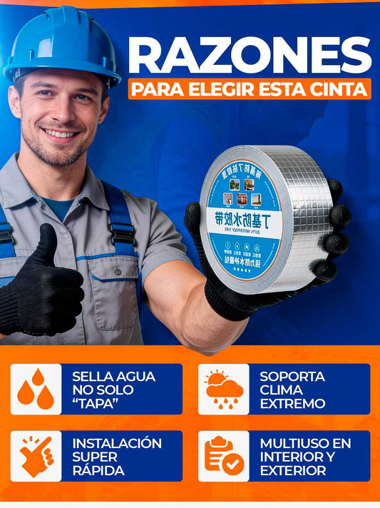 Rollo Cinta Tapagoteras De Goma De Butilo Para Techos Impermeabilizante  15Cm X 10MTS.