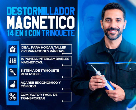 Juego de destornilladores de trinquete magnéticos 14 en 1