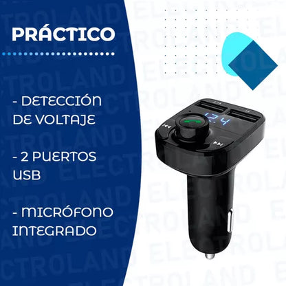 REPRODUCTOR MP3 BLUETOOTH PARA CARRO + GRATIS SOPORTE MAGNETICO DE CELULAR