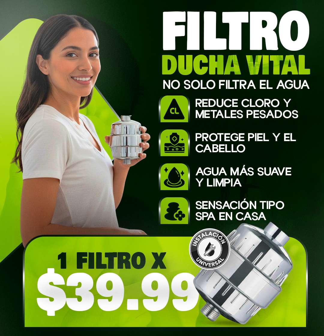Capsula para ducha con dos repuestos de filtro gratis incluidos