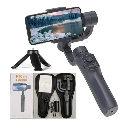 Estabilizador de cardán inteligente de 3 ejes F10 | Palo de selfie automático, rotación de 360 grados, seguimiento facial, APP