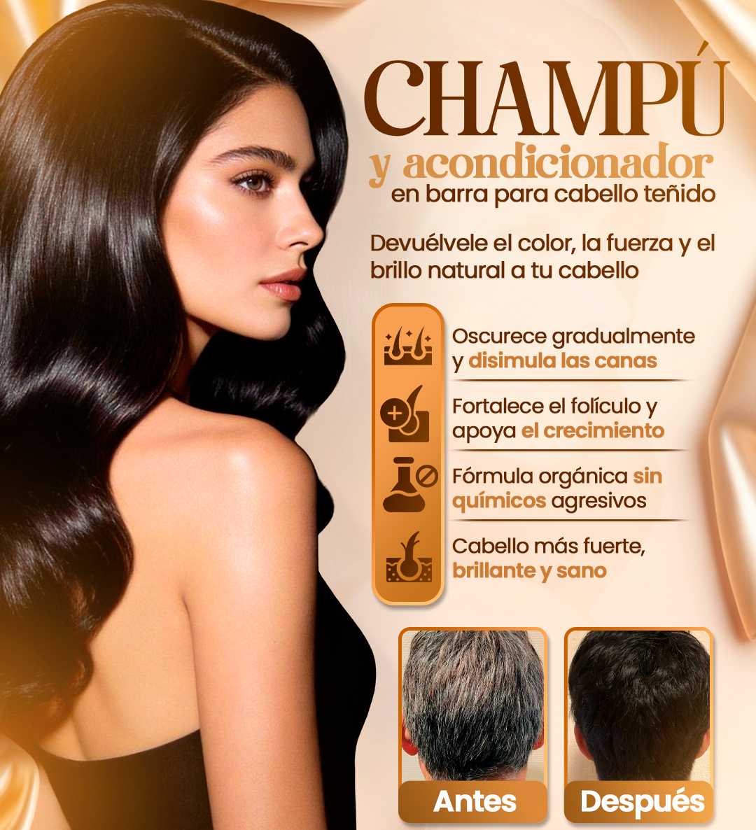 Champú en barra y acondicionador para cabello teñido orgánico