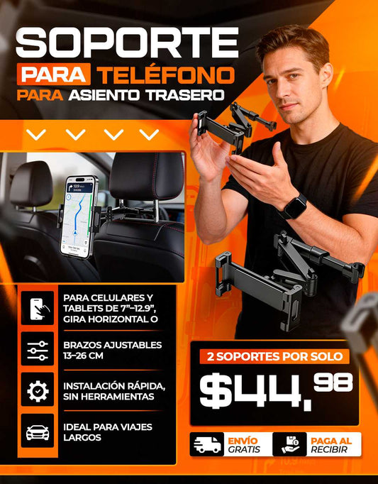 Soporte para teléfono de asiento trasero