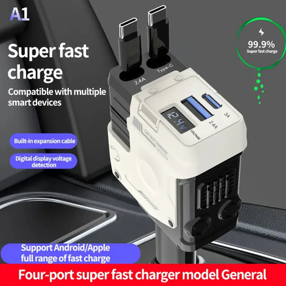 CARGADOR DE AUTO 66W 4 EN 1 MODELO A1 + GRATIS PRODUCTO PARA CARRO